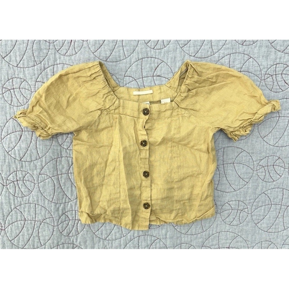 Scotch & Soda‎ Lucky Dreamer Girls Button Ruffle Linen Blouse Top / Girls 8